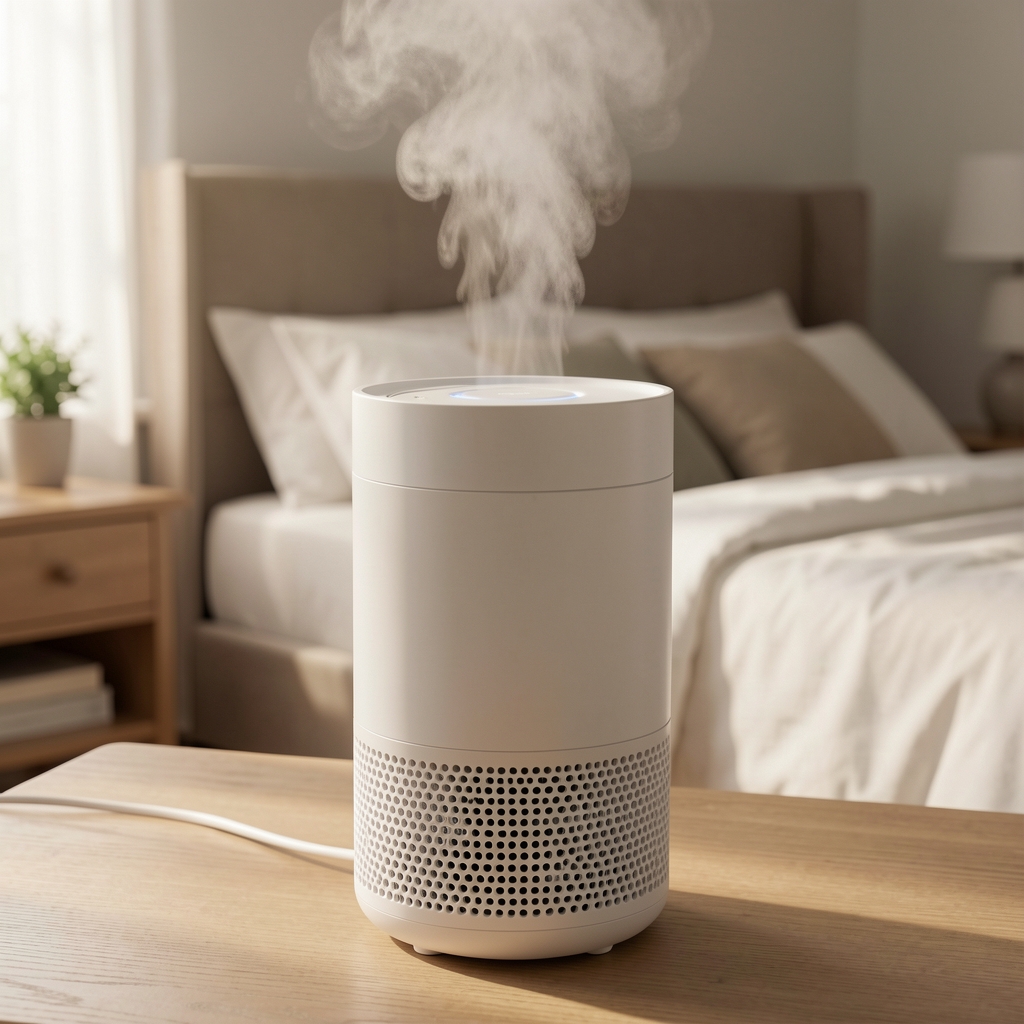 Philips HU4803 ovlaživač isparavanjem sa prirodnim načinom isparavanja beli cilindar sa rešetkama, model za spavaću sobu