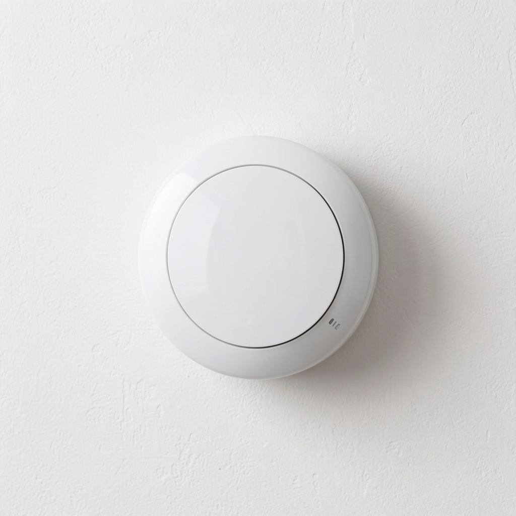 Netatmo pametni termostat okrugli beli dizajn na zidu