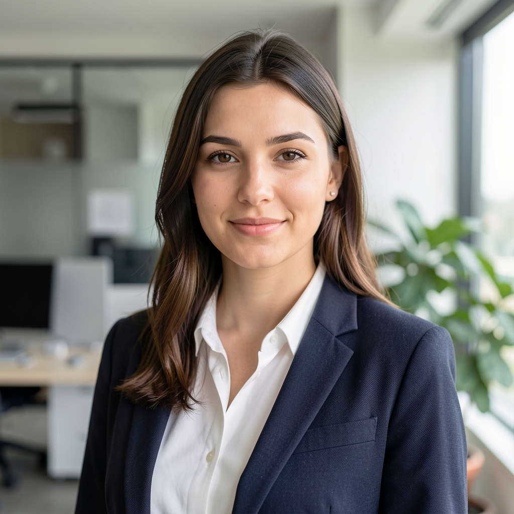 Ana Milojević – stručnjak za kućne uređaje i energetsku efikasnost, mlada žena u modernoj kancelariji